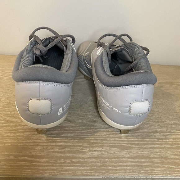 New Nike Hyperdiamond 4 Elite React Softball Cleats CZ5917-012 Womens Sz 12 Gray - Picture 4 of 8